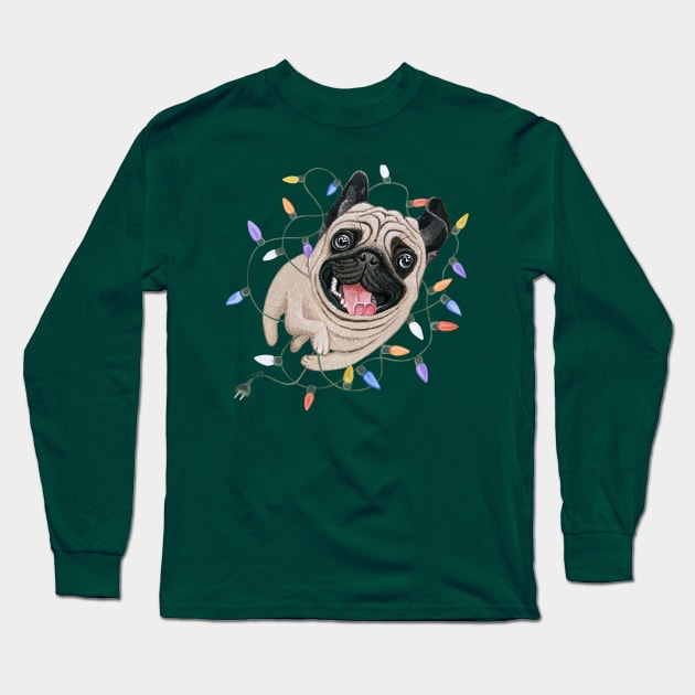 Pug Dog Long Sleeve T-Shirt by ruta13art